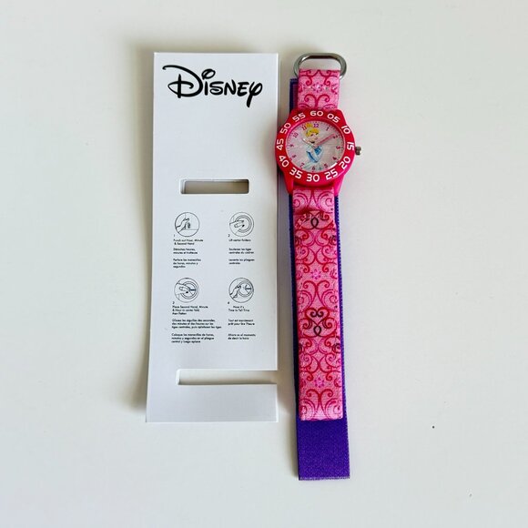 NWT - Disney Princess Kids' Plastic Time Teacher Analog Quartz Nylon Strap Watch - Picture 15 of 15